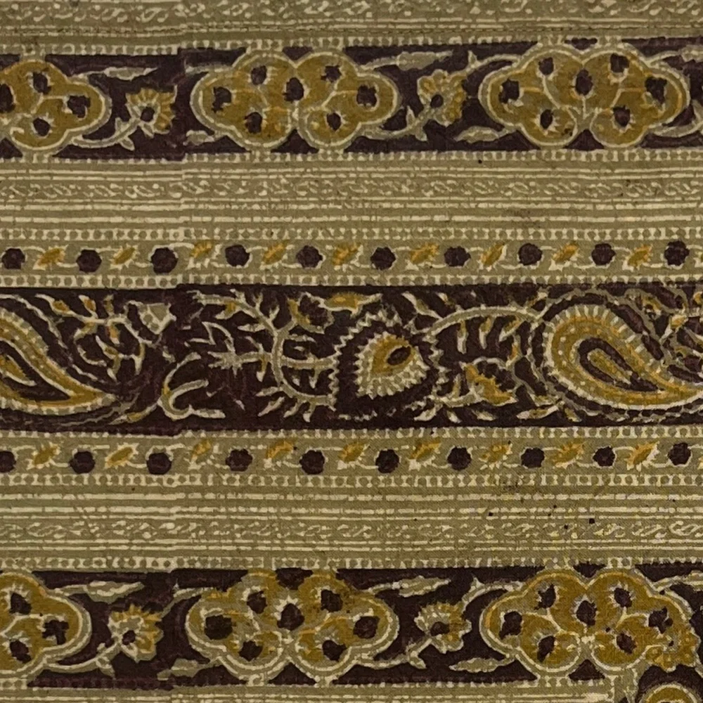 NOS Crate & Barrel Kalamkari Square Cotton Tablecloth Seats 4 Block Printed